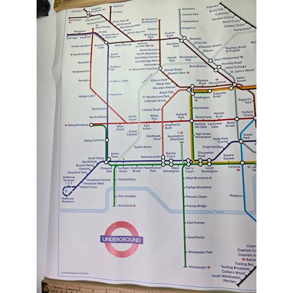 LONDON UNDERGROUND Tube Detailed Map Wall Print Poster 36x24 - Picture 5 of 9